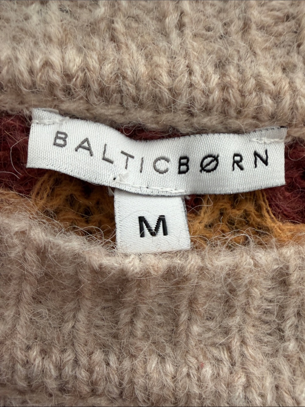 Baltic Born Multicolor Wool Blend Open Knit Sweater Medium Boho Crochet - Picture 4 of 6